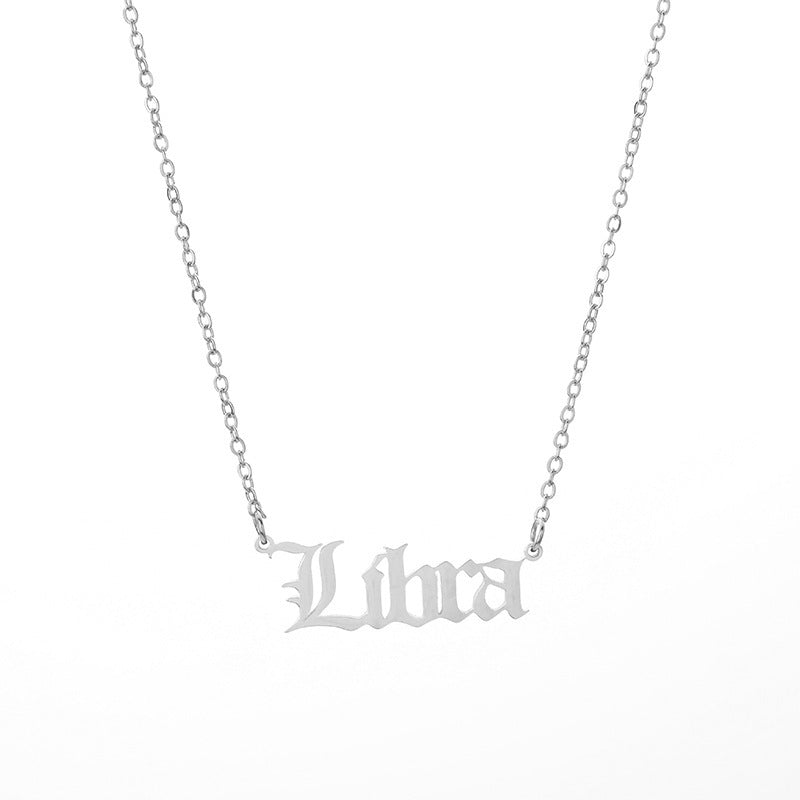 Vintage english letters constellation necklace