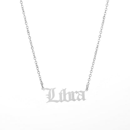 Vintage english letters constellation necklace