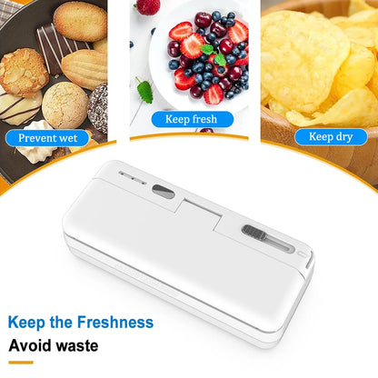 Mini Plastic Bag Sealer Heat Bag Sealing Machine Food Packaging Plastic Bags Sealer Clip Bag Handheld Rechargeable Heat Sealer