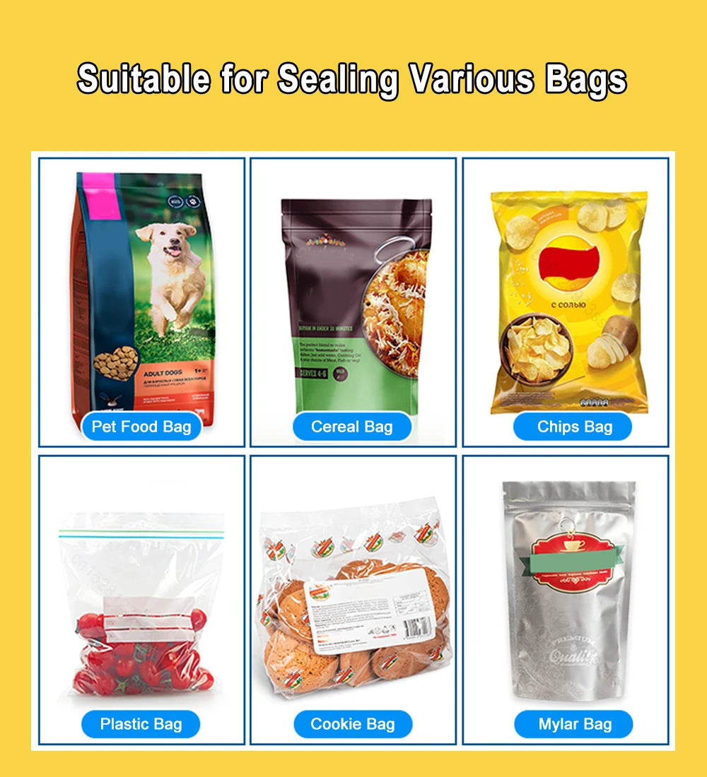 Mini Plastic Bag Sealer Heat Bag Sealing Machine Food Packaging Plastic Bags Sealer Clip Bag Handheld Rechargeable Heat Sealer