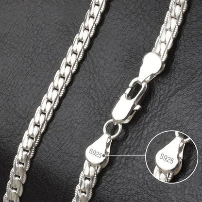 Kcrlp 925 Sterling Silver 6mm Side Chain 8/18/20/22/24 Inch Necklace For Woman Men Fashion Wedding Engagement Jewelry Gift