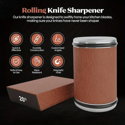 Rolling Knife Sharpener Kit For Straight Edge Roller Knife Sharpening